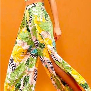 Tropical Print Pants (L)